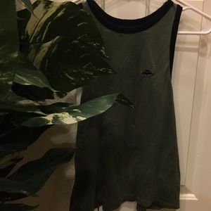 Olive green ufo stitched tank
